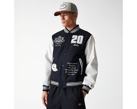 Bunda New Era - Patch Varsity Jacket - Black