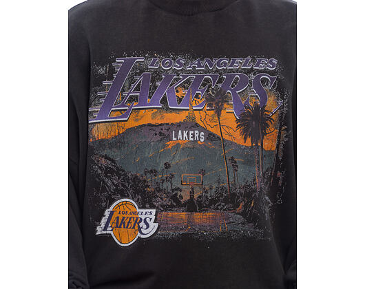 Mikina New Era - NBA Washed Graphic Crewneck - LA Lakers - Black