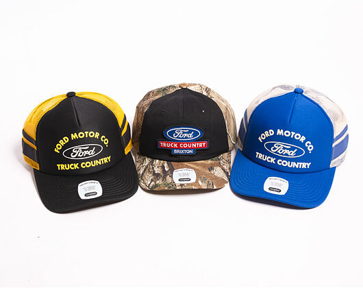 Kšiltovka Brixton - Ford Built Tough Mp Trucker Hat - Burnt Rubber/Empire Yellow