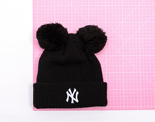 Womens Beanie New Era - MLB Double Pom Beanie - NY Yankees - Black / White