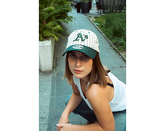 Kšiltovka New Era - MLB Pinstripe 9TWENTY - Oakland Athletics - Dark Green