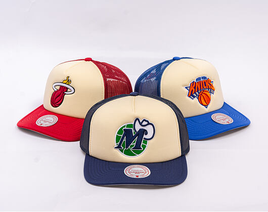 Kšiltovka Mitchell & Ness - NBA Vintage Block Trucker HWC - Dallas Mavericks - Cream