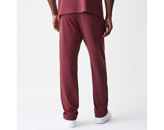 Pants New Era - Branded Washed Straight Sweatpants - Burgundy