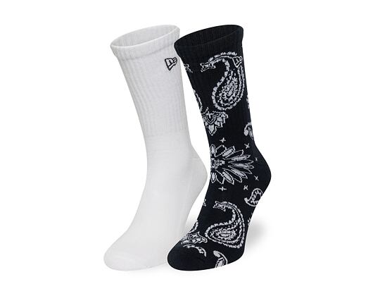 Socks New Era - Paisley Crew Socks 2pk - White / Navy