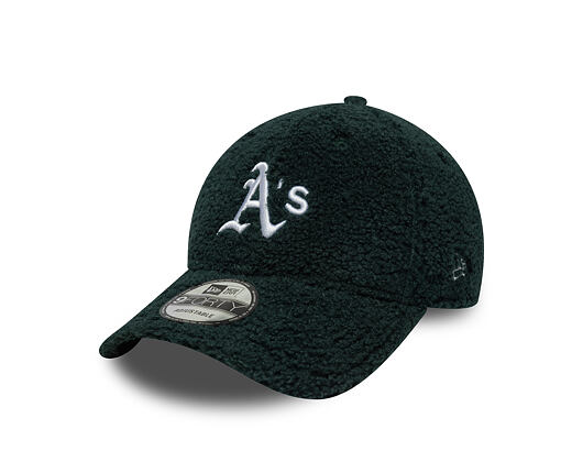Cap New Era - MLB Winter Borg Teddy Fleece 9FORTY - Oakland Athletics - Dark Green / White