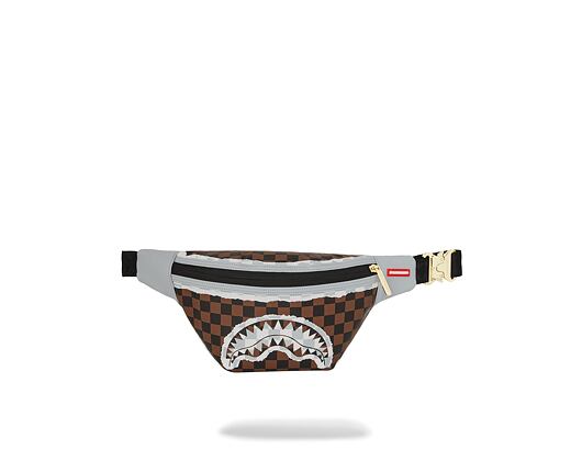 Sprayground Cream And Brown Tear Check Savvy Crossbody