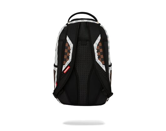 Sprayground Cream And Brown Tear Check Backpack