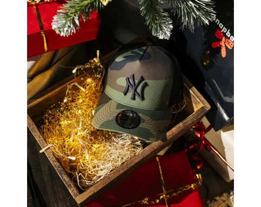 Cap New Era - MLB Clean Trucker 9FORTY Trucker - NY Yankees - Woodland Camo / Black