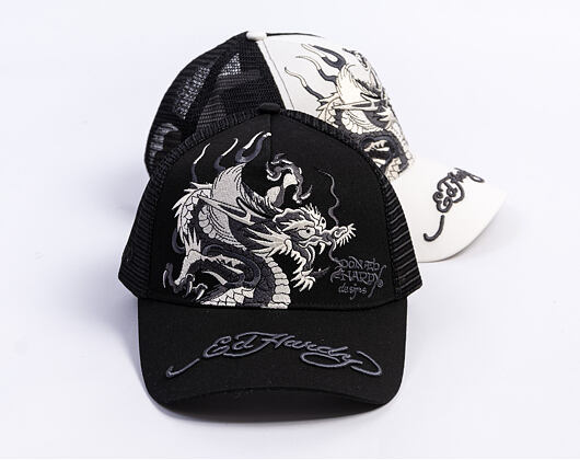 Cap Ed Hardy - Mono Giant Dragon Twill Front Mesh Trucker - Black/Black