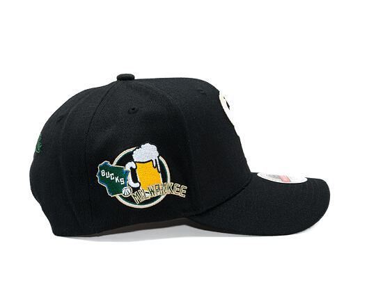 Cap Mitchell & Ness  - NBA Classic Red Snapback Custom Patch - Milwaukee Bucks - Black