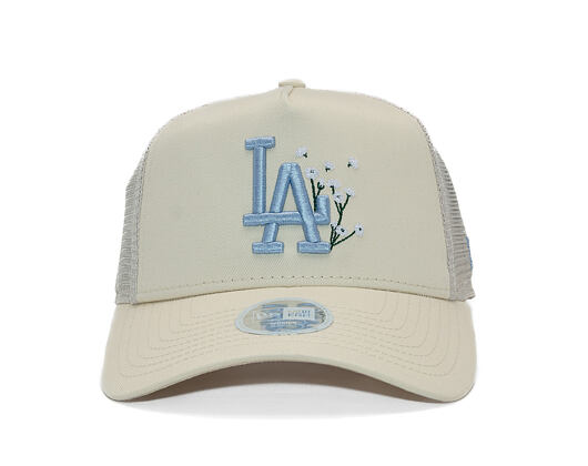 Womens Cap New Era - MLB Floral 9FORTY A-Frame Trucker - LA Dodgers - Cream / Sky Blue