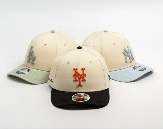 Cap New Era - MLB Side Script 9FORTY M-CROWN - NY Mets - Cream / Black