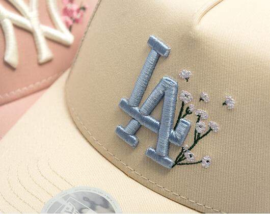 Womens Cap New Era - MLB Floral 9FORTY A-Frame Trucker - LA Dodgers - Cream / Sky Blue