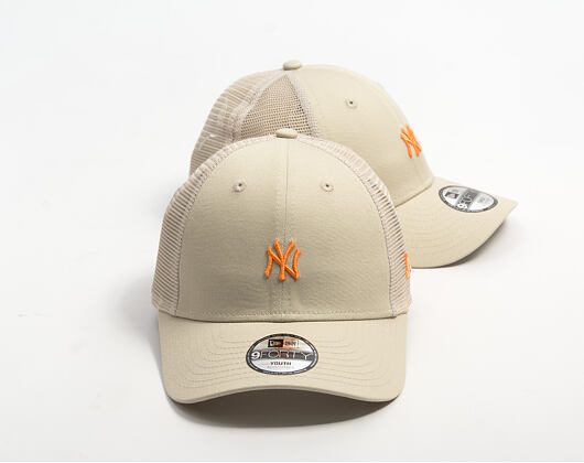 Kids Cap New Era - MLB Homefield 9FORTY Trucker - NY Yankees - Stone / Orange