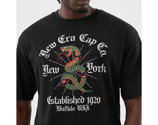 Tee New Era - Branded Oversized Graphic Tee - Black