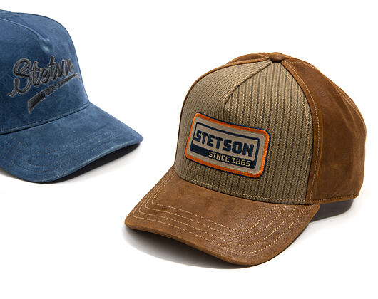 Cap Stetson - Cotton Linen Stripe Trucker - Olive Stripe / Brown