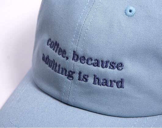 Cap 8by8 - Dadcap - "coffee, because adulting is hard" - Light Blue/Purple