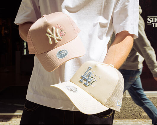 Womens Cap New Era - MLB Floral 9FORTY A-Frame Trucker - LA Dodgers - Cream / Sky Blue