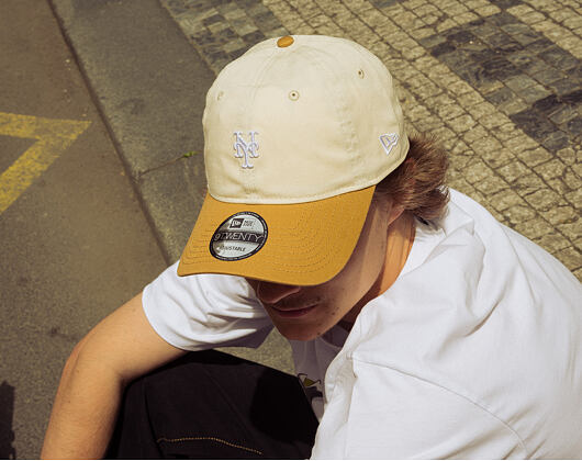 Cap New Era - MLB Mini Logo Washed Contrast 9TWENTY - NY Mets - Cream / Dusted Ochre