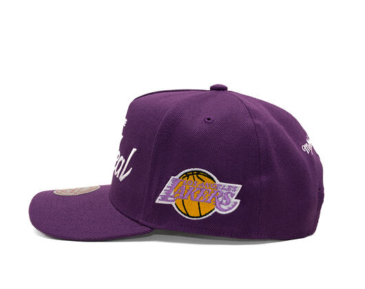 Cap Mitchell & Ness - Player Script Hwc - NBA - Los Angeles Lakers - Shaquille O'Neal - Purple_White