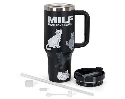 Bottle Rip N Dip - Man I Love Felines Big Ol Cup Tumbler Black