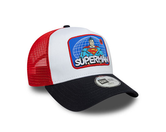 Kids Cap New Era - DC Patch 9FORTY A-Frame Trucker - Superman - White / Navy