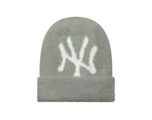 Womens Beanie New Era - MLB Fluffy Mohair Beanie Medium Knit - NY Yankees - Grey