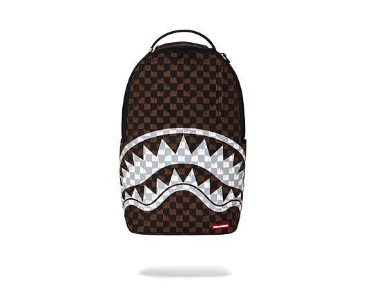 Backpack Sprayground - Brown And Cream Drip Check Shark Backpack
