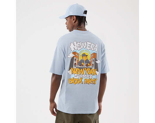 Tee New Era - Branded Block Party Graphic Oversized Tee - Sky Blue