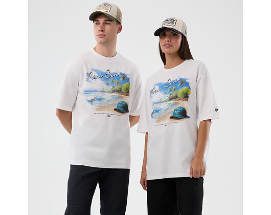 Tee New Era - Branded Beach Graphic Oversized Tee - White