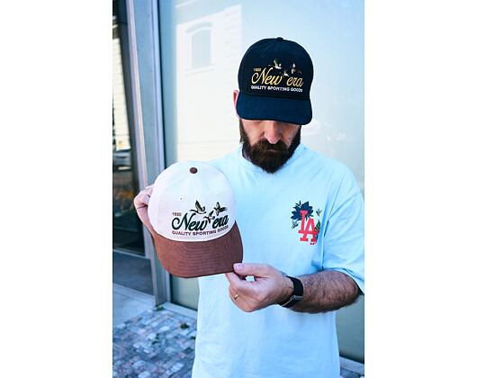 Cap New Era - Branded Suede Pre-Curved 9FIFTY Retro Crown - Cream / Deep Auburn