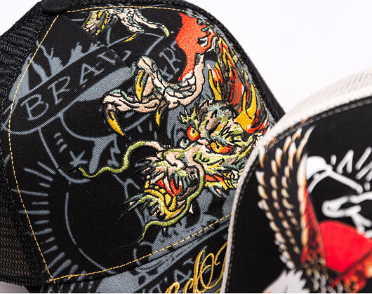 Cap Ed Hardy - Unisex Crawling Dragon 5 Panel Trucker Cap - Black