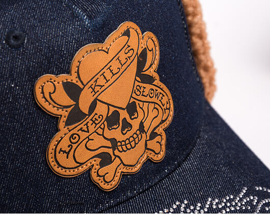 Cap Ed Hardy - Unisex Love Kills Slowly Denim 5 Panel Trapper Cap - Indigo