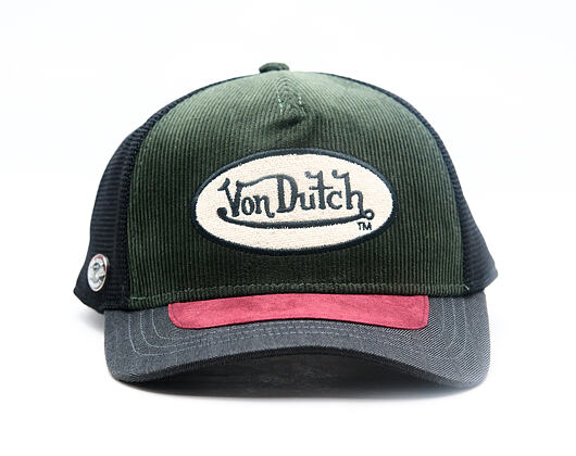 Cap Von Dutch - Bi-Material Visor Oval Patch Trucker - Green / Navy / Burgundy