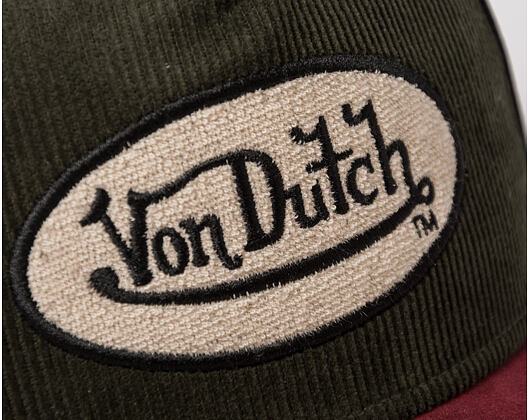 Cap Von Dutch - Corduroy Oval Patch Baseball - Olive / Burgundy
