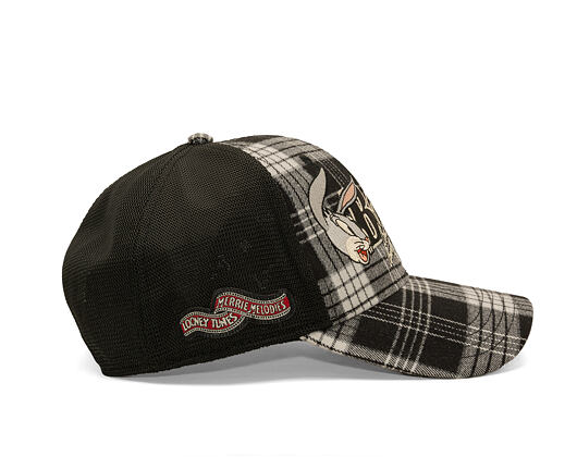 Cap Capslab - Looney Tunes Trucker - Bugs Bunny Script Checkered - Black / White