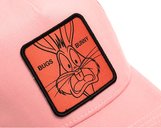 Cap Capslab - Looney Tunes Trucker - Bugs Bunny Line Art Patch - Coral