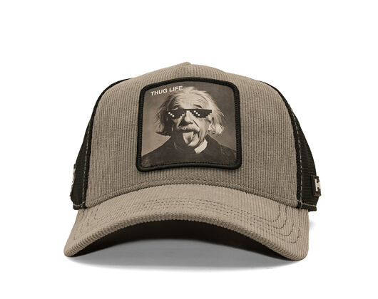 Cap Capslab - Einstein Thug Life Trucker - Grey Corduroy / Black