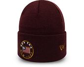 New Era Flagged Out Cuff Knit Maroon Winter Beanie