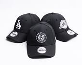 New Era 9FORTY Black & White Brooklyn Nets Strapback Black Cap