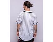 Karl Kani Serif Pinstripe Baseball Shirt white/black Jersey