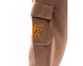Tepláky New Era Script Cargo Joggers Ash Brown / Metalic Gold