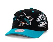 Kšiltovka Mitchell & Ness Overbite Pro Snapback San Jose Sharks Black