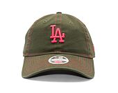 Dámská Kšiltovka New Era - MLB Contrast Stitch 9TWENTY - LA Dodgers - New Olive / Coral