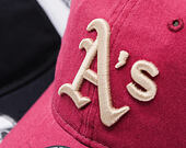 Kšiltovka New Era - MLB Washed Mesh 9TWENTY - Oakland Athletics - Cherry / Stone
