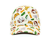 Dětská Kšiltovka New Era - Branded Safari AOP 9FORTY - Stone / White