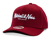 Mitchell & Ness Pinscript Redline Snapback Branded Burgundy / White Cap