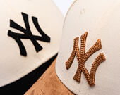 Womens Cap New Era - MLB Faux Suede 9FORTY - NY Yankees - Cream / Camel