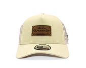 Cap New Era - Branded Denim Leather Patch 9FORTY A-Frame Trucker - Camel