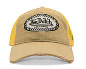 Cap Von Dutch - California Checkered Patch Baseball - Tan / Yellow